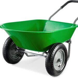 Best Choice Products Heavy-Duty Wheelbarrow Garden Utility Cart Bright Green New